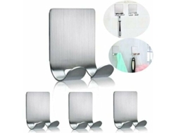 Soporte Para Maquinilla De Afeitar De Acero Inoxidable Con Ganchos Adhesivos Impermeables, 4 Piezas.