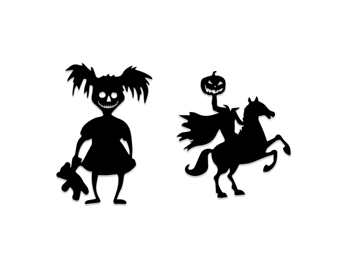 2 pegatinas para puerta de Halloween - Fantasma negro para decoración NEVEANCE