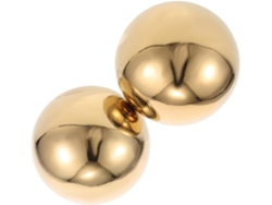 Kichouse 2 Esferas Redondas De Metal Hechas De Acero Inoxidable, Pulidas Con Alto Brillo, Color Dorado, Huecas,