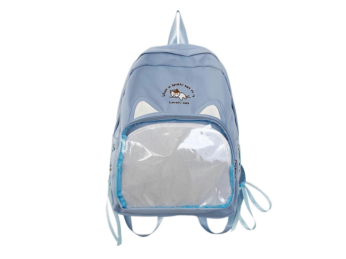 Mochila moderna y funcional para mujer, ideal para la escuela, de gran capacidad, color azul claro.