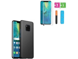 Kit Carcasa, Protector de Vidrio Nano Curved UV y Soporte Magnético Auto Huawei Mate 20 Pro PHONOCARE Naked Negro