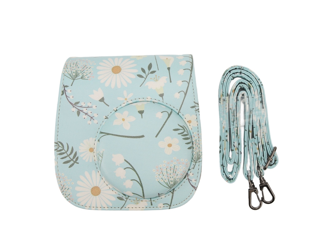 Caja Para Cámara Instantánea De Cuero Pu Protectora Con Correa Ajustable Para Mini 11 12 Crisantemo