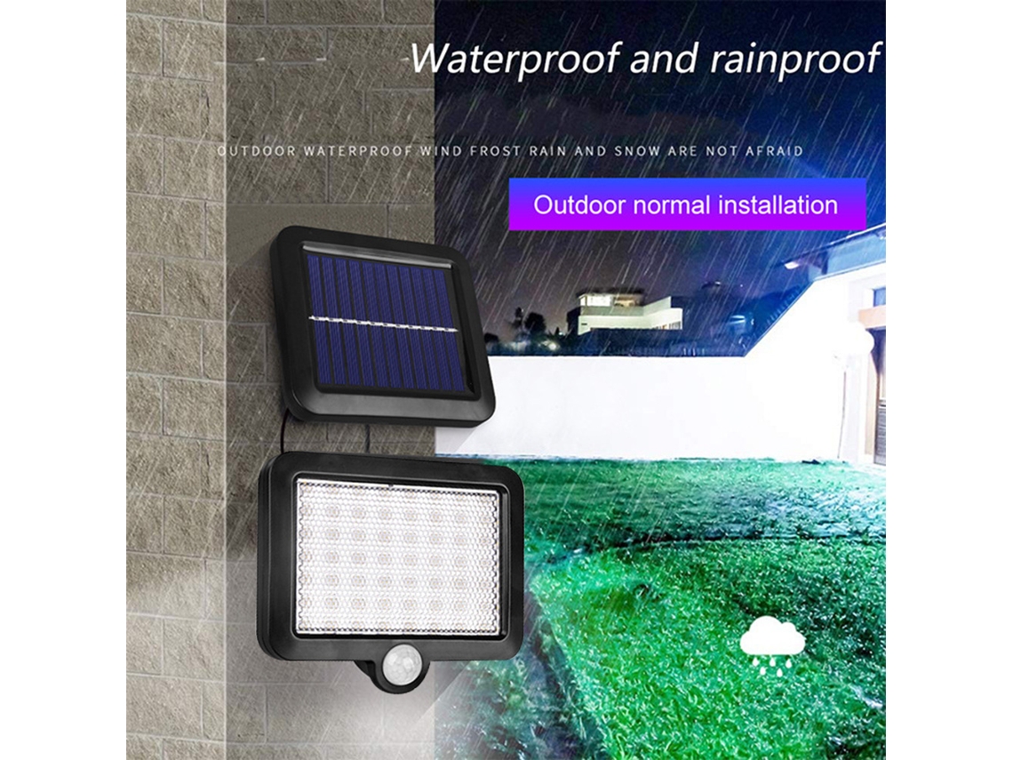 Rebe-lámpara De Pared Solar Separada Con 56 Led Y Sensor, Interior Y Exterior, Luz De Garage Y Jardín