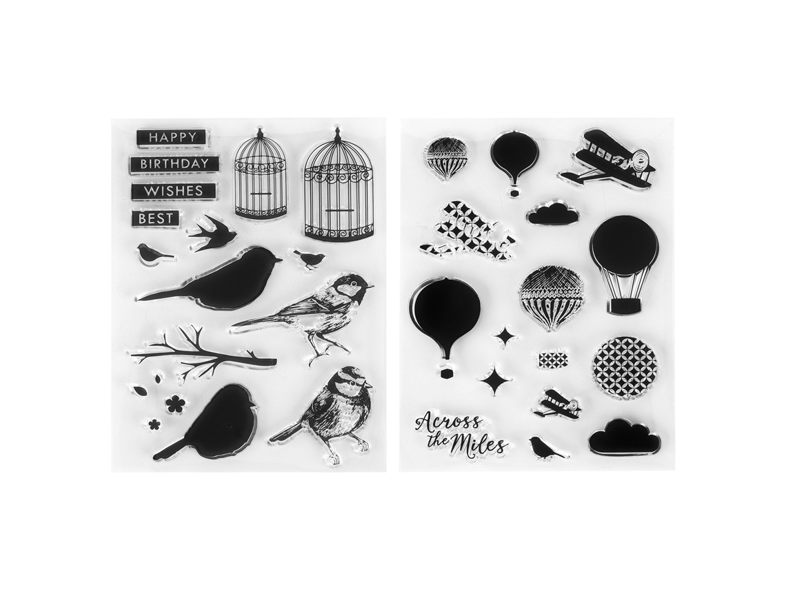 2 Piezas Sellos Transparentes Diy Silicona Amigable Con La Piel Para Tarjetas Scrapbooking Decoración