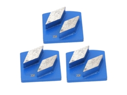 Juego De 3 Zapatas De Lijado De Cola De Milano De Diamante Para Hormigón Con Dientes Romos 30 Azul