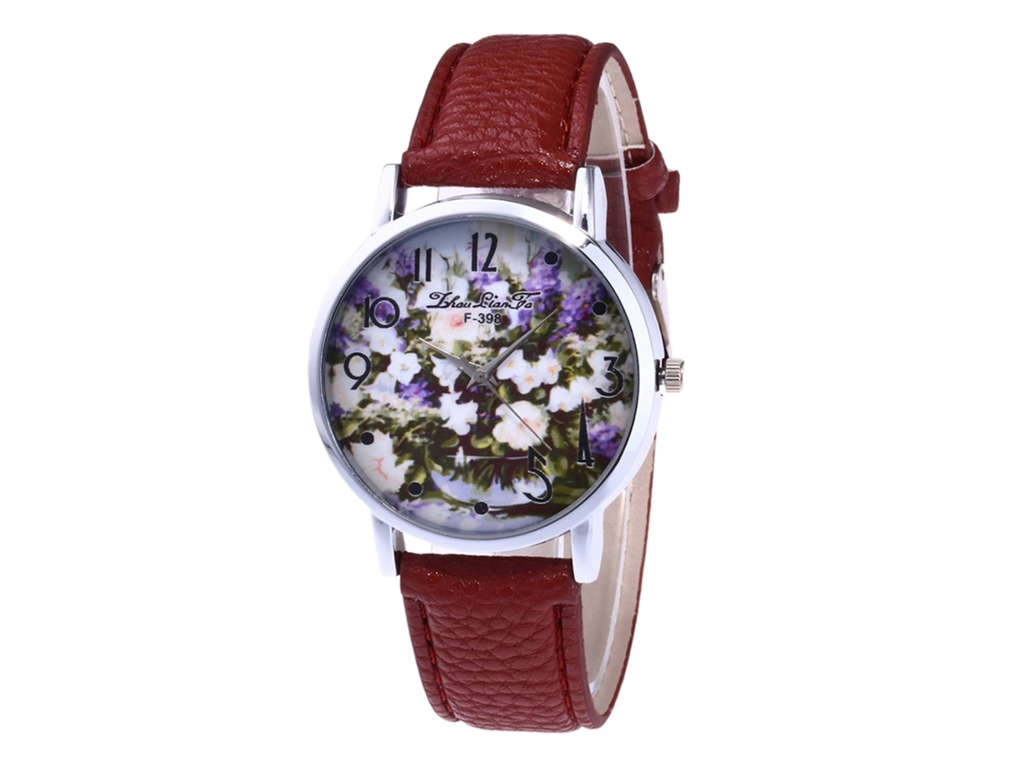 Reloj De Pulsera Unisex De Moda Con Correa Redonda De Aleación, Movimiento De Cuarzo, Estilo Casual (rojo)