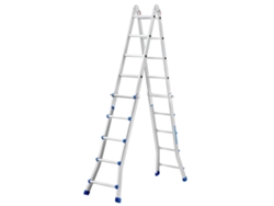 Escalera Telescópica De Aluminio 5,1 M, Escalera Articulada 3 En 1 Plegable Telescópica Multifunción Aluminio 5 X 5 Peldaños