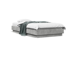 Estructura De Cama Con Luces Led Gris Hormigón 75x190 Cm