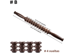 Massageador de Madeira com Rolos de Três Pontos, para Uso na Fáscia e Celulite. MDUG (estilo B)