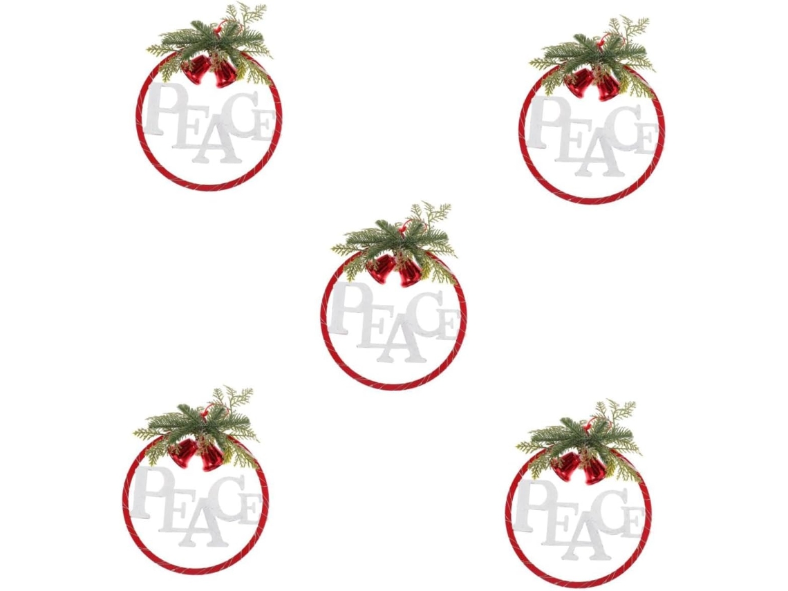 5 Piezas De Adornos Navideños Dorados, Coronas, Decoraciones Para La Puerta Principal, Arrecifes Que Se Iluminan.