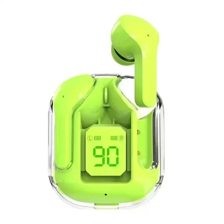 (verde) Auriculares Deportivos Para Juegos Inalámbricos Bluetooth 5.0 Con Micrófono Con Cancelación De Ruido Y Pantalla Led.