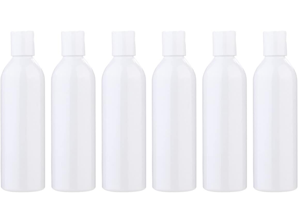 Set de 6 frascos de viaje, frascos cosméticos vacíos, envases reutilizables para loción y champú, Vayotoy