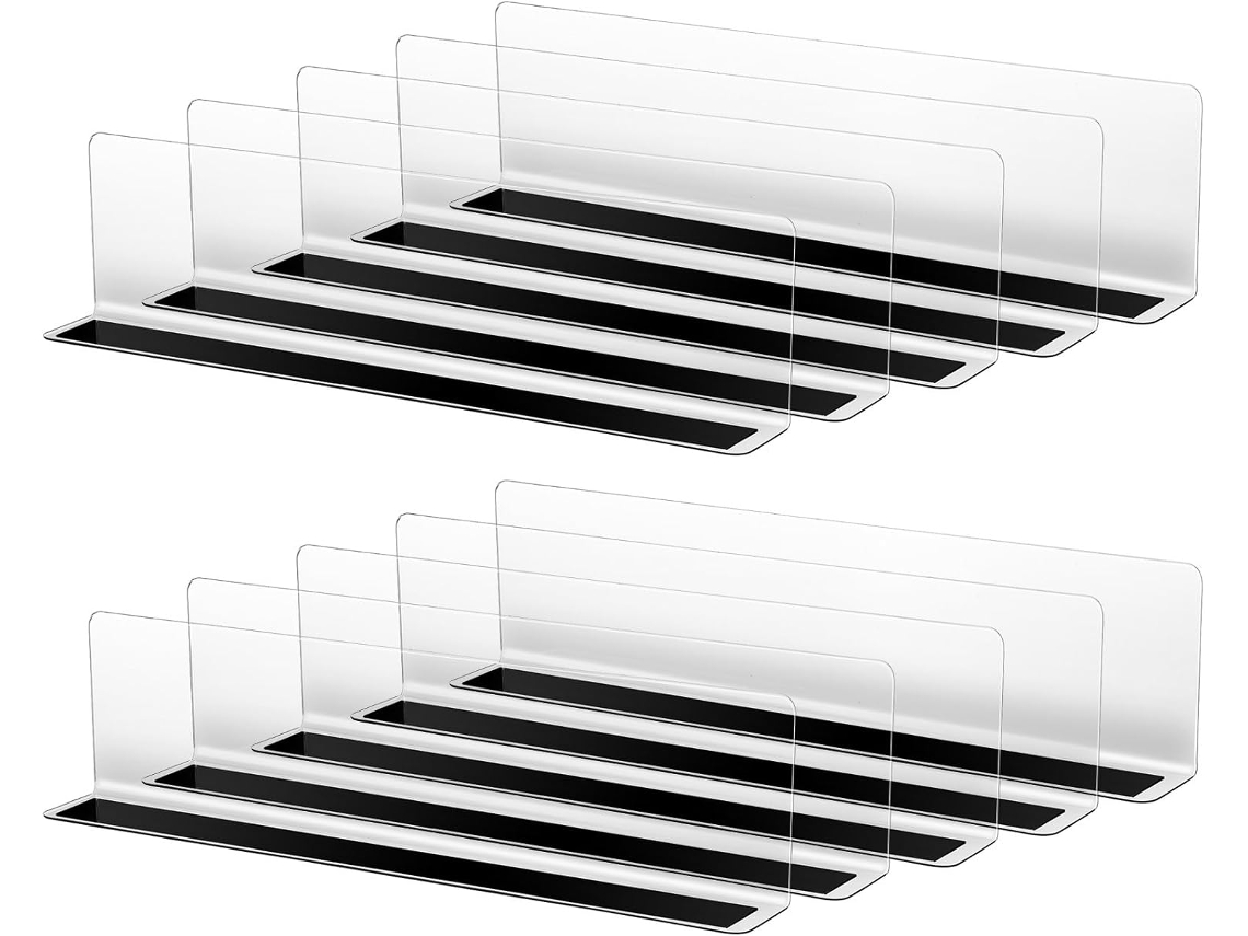 Separadores Estantes Pvc Almacenamiento Forma 10 Unidades Material Sintético Resistente Amarilleamiento