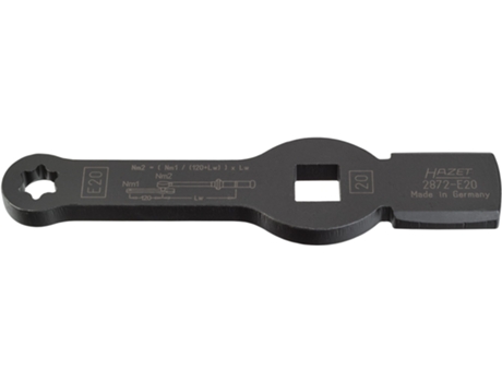 HAZET 2872-E20 Llave de Impacto Torx Con 2 Superficies de Impacto: Cuadrado Hueco 3/4 Pulgadas 20 Mm Perfil Torx Exterior E20