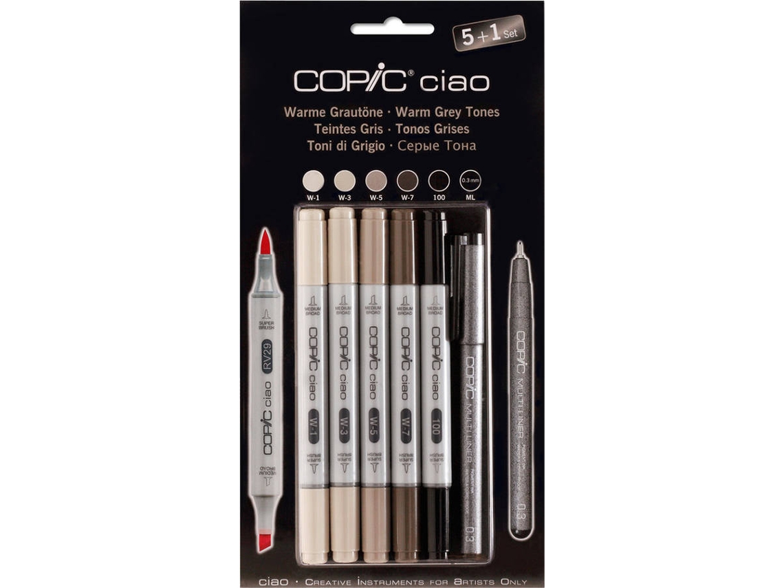 Marcador de diseño COPIC Ciao (Gris - 5+1 Tabletas)