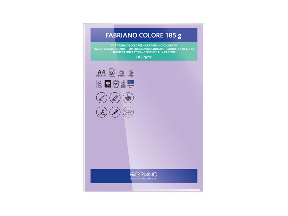 FABRIANO Cartulina A4 185 g/m² Violeta 50 Hojas