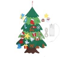 Ats-decoración Navideña De Pared Con Árbol De Fieltro Diy, Adorno Con Led Para Fiesta Navideña