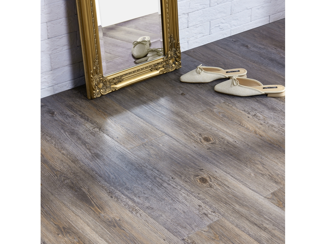 Pisos de Vinilo Valona autoadhesivo PVC 7 planchas 0,975 m² Roble Calizo 'Limed Oak' NEU.HOLZ