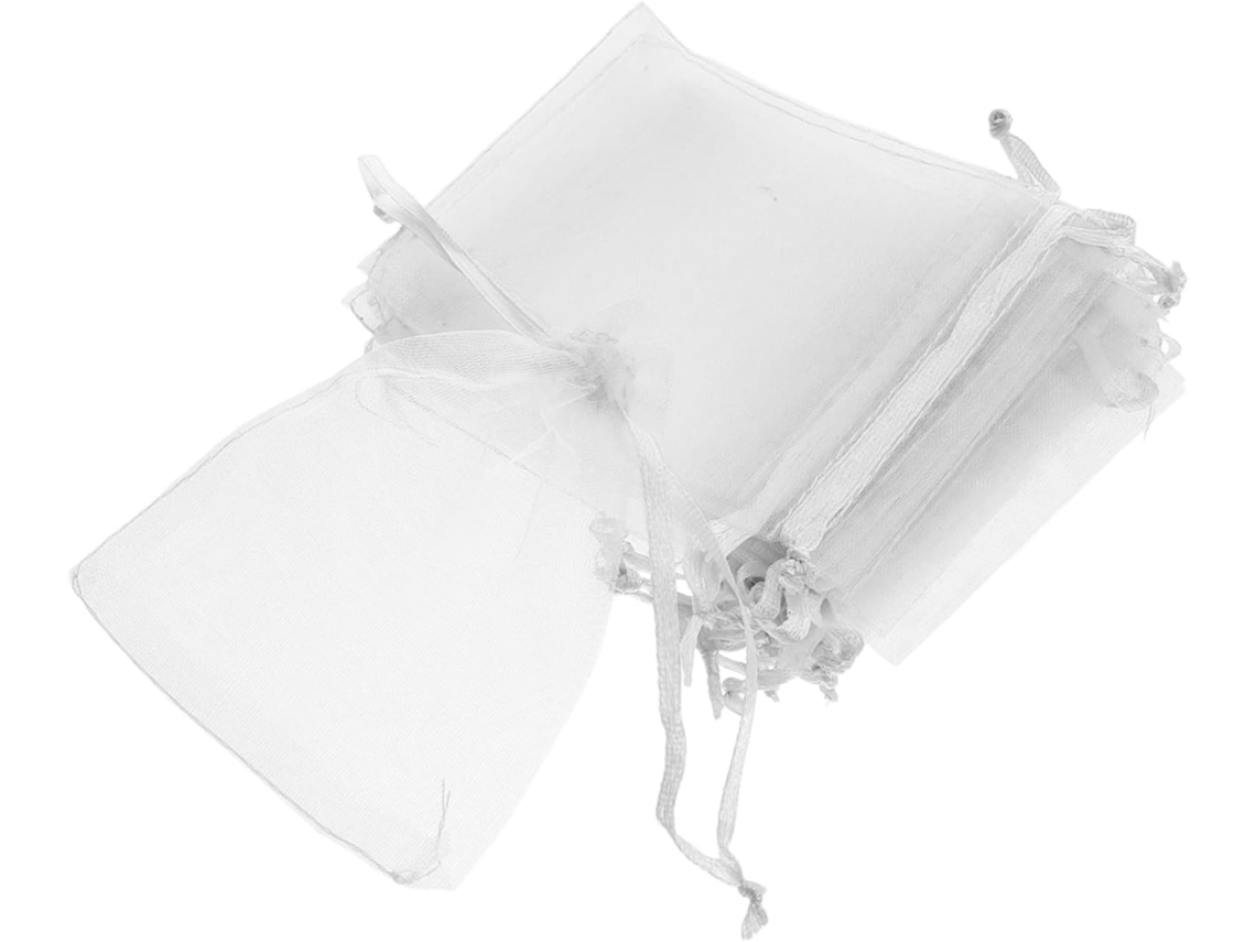 100 Bolsas Para Fiestas De Té, 100 Bolsas De Organza Con Cordón Para Recuerdos De Fiesta Y Regalos