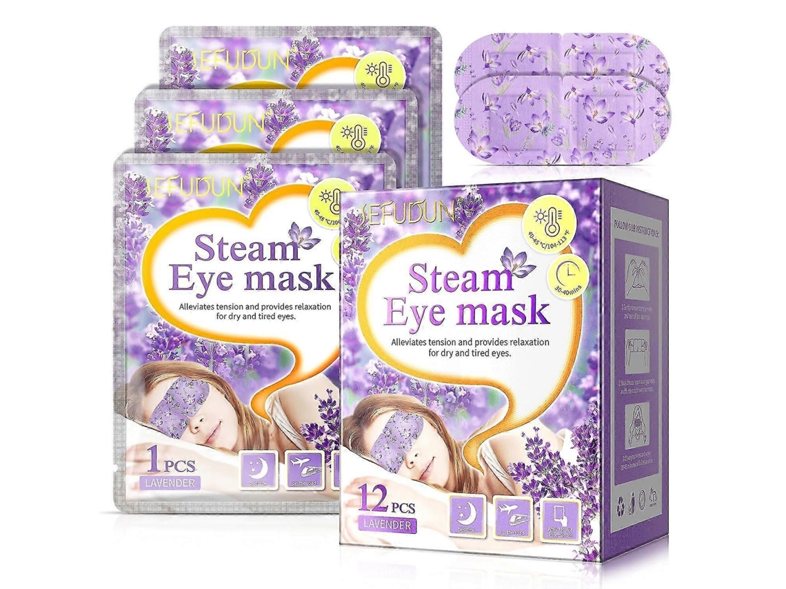 Mascarilla ocular de vapor, mascarillas para ojos secos, mascarilla ocular autocalentable, alivia los ojos cansados, mascarilla de lavanda de 40 a 60 minutos.