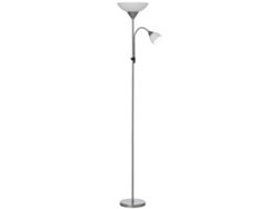Lámpara de pie para salón con 2 bombillas y base metálica, 179 cm.