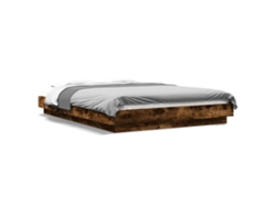 Maison Exclusive - Estructura De Cama Madera De Ingeniería Roble Ahumado 140x190cm