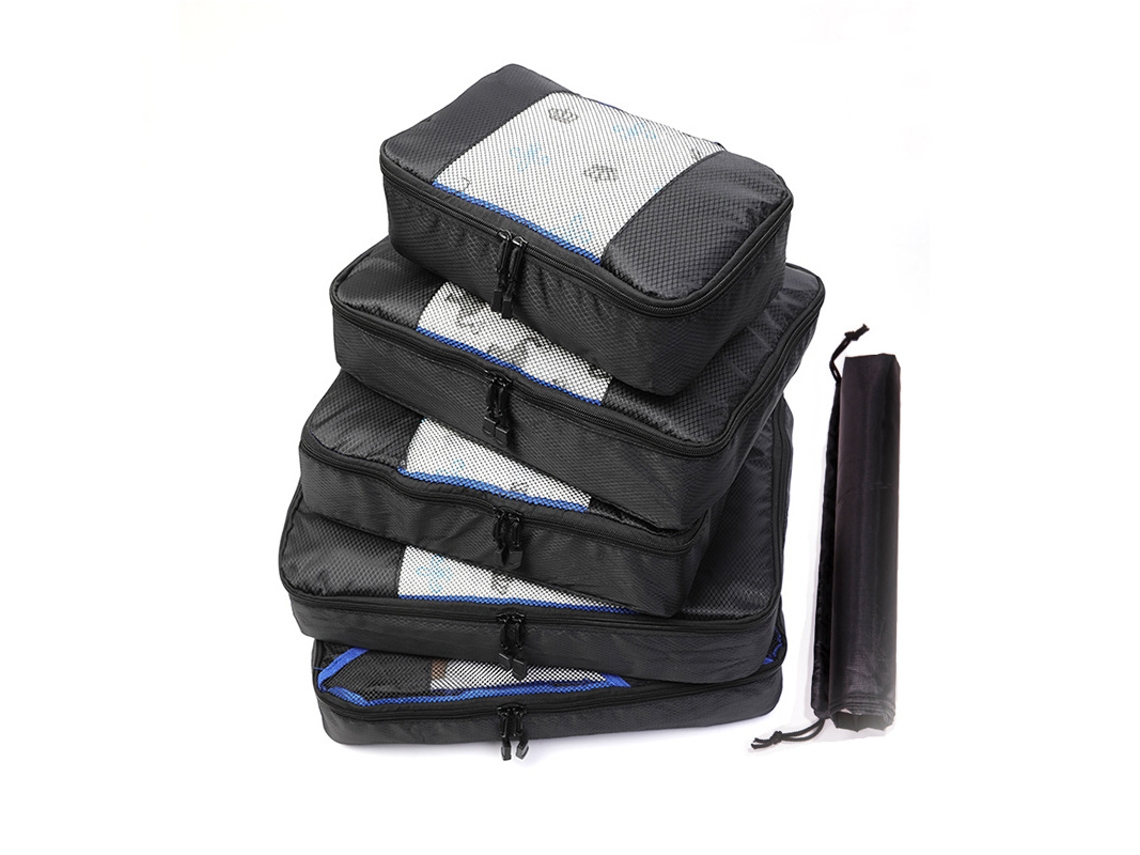 Juego De 6 Bolsas De Almacenamiento De Equipaje De Viaje Con Neceser Y Bolsa Para Zapatos CHRUI Black