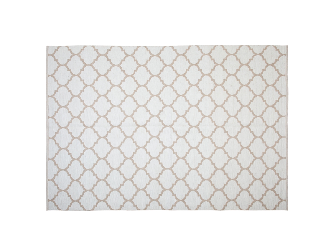 Alfombra de patrón marroquí BELIANI Aksu de PVC Blanco 140x200
