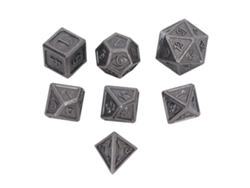 Dan26-set De Dados Poliedricos De Metal 7 Piezas Con Patrones Grabados Y Numeros Claros Para Juegos De Mesa Y Fiestas Tipo 1