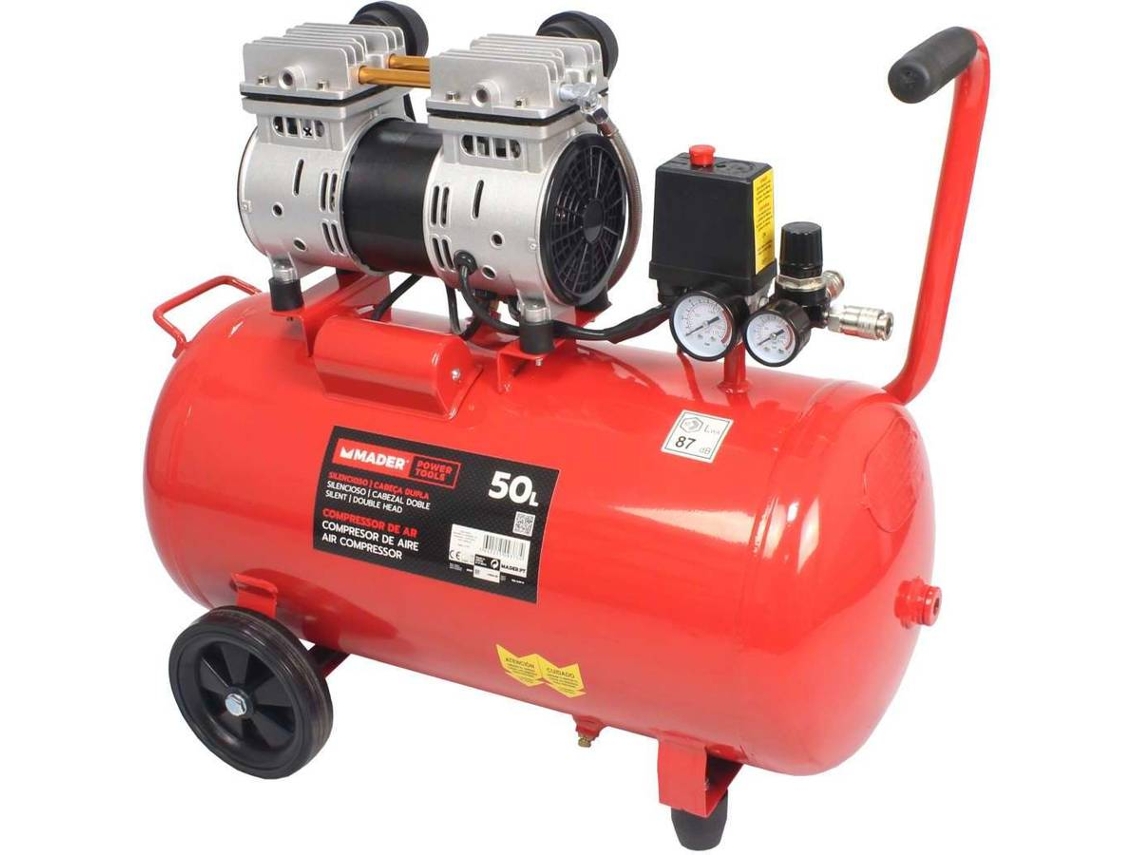 Compressor de Ar, Monobloco, 50L, 2HP, Cabeça Dupla - MADER - Power Tools