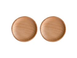 Juego de 2 bandejas para servir de madera maciza NEVEANCE