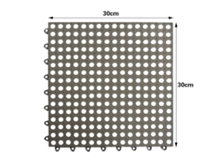 Alfombrilla de ducha cuadrada antigolpes con puntos cilíndricos (2 unidades, gris oscuro)