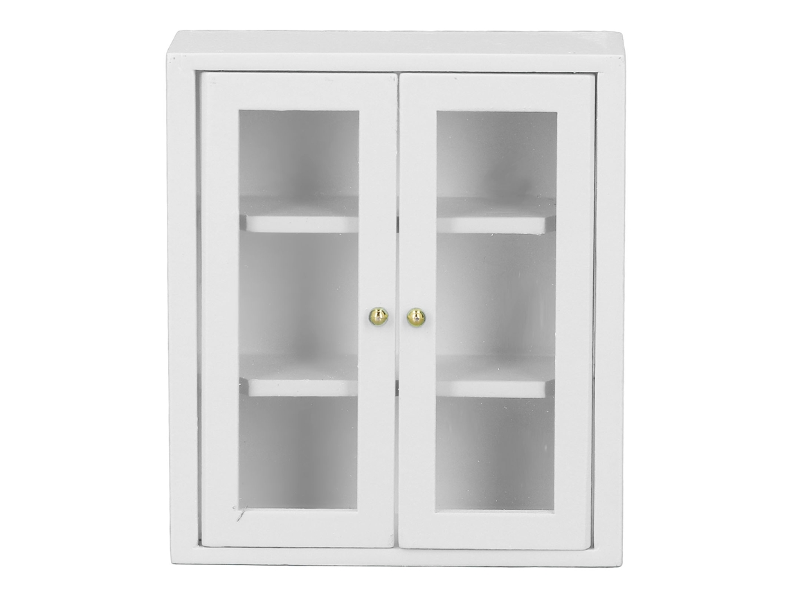 Armario De Pared De Madera Para Casa De Muñecas A Escala 1:12 - Decoración De Cocina - Blanco