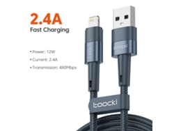 Cable USB para iPhone 14/13/12 Pro Max/X/XR/XS/SE/7/8 Plus/iPad, carga rápida de 2.4 A, USB A a Lightning, color azul