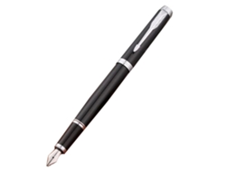 Caneta Estilográfica 0.5mm Ponta Extra Fina Aço Fosco Preto Tinta Pura Design de Negócio Suave para Escrita