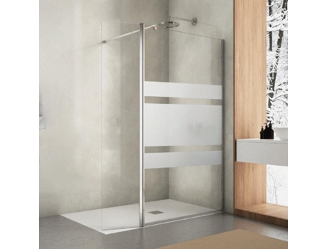 Panel Fijo de Ducha + Puerta Abatible Smith 121 Cm Cristal Serigrafiado STANO