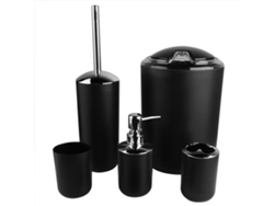 Juego de accesorios de baño de 6 piezas en color negro