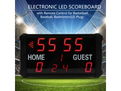 Marcador LED con control remoto por cable para baloncesto, béisbol y bádminton.