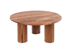 Mesa de estilo tradicional BELIANI Colina de Madera de acacia Madera clara 81x81x36