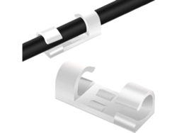 Pack 20 Grapas Clip Autoadhesivo Organizador Para Cable Ø 8mm LEDKIA