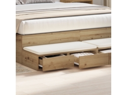 Mesitas de noche de roble hechas a mano con tableros de partículas Wsd66416 Lovely Home