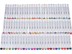 Un Juego De Rotuladores De Plástico Resistente Con 80 Colores Y Puntas En Ambos Extremos, Ideal Para Su Uso En Un Estudio De Arte.