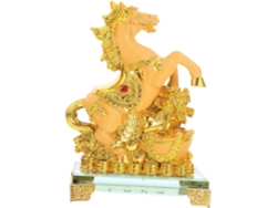 Figura De Caballo De Pie, Escultura Ornamental De Resina Dorada Para Decoración De Interiores Del Hogar O