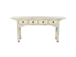 Consola Olmo Macizo 4 Caj Lacado Bicolor 178x38x85cm