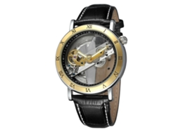 Reloj Mecánico Automático Para Hombre Forsining Con Dial Personalizado Oro Negro