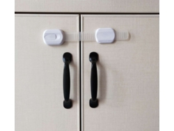 Cerraduras de seguridad para niños sin llave, ajustables y con adhesivos resistentes para armarios, cajones, refrigeradores, hornos y lavadoras.