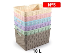 Cesta mimbre 38,5x28,5x19 cm surtidas