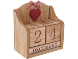 Calendario Perpetuo De Madera Roja Con Bloques Numerados Y Mensuales Impresos, Calendario De Escritorio