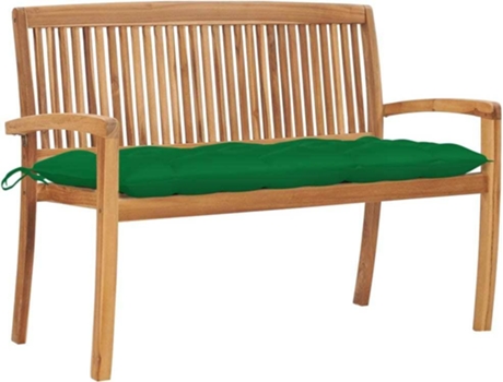 Banco de exterior VIDAXL Verde Teca (128.5x57.5x90 cm)