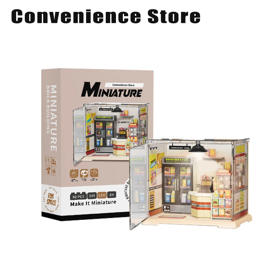 (tienda De Conveniencia) Kit De Mini Casa Para Armar, Rompecabezas 3d, Con Hermosos Muebles Y Decoraciones.